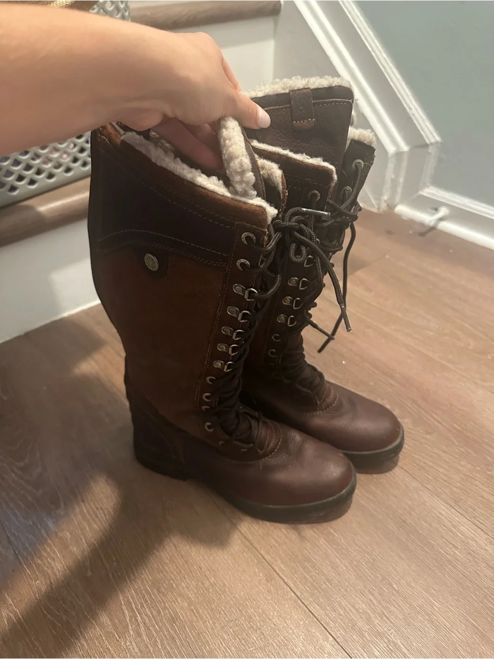 Ariat Women's Tall Brown Lace-Up Winter & Rain Boot